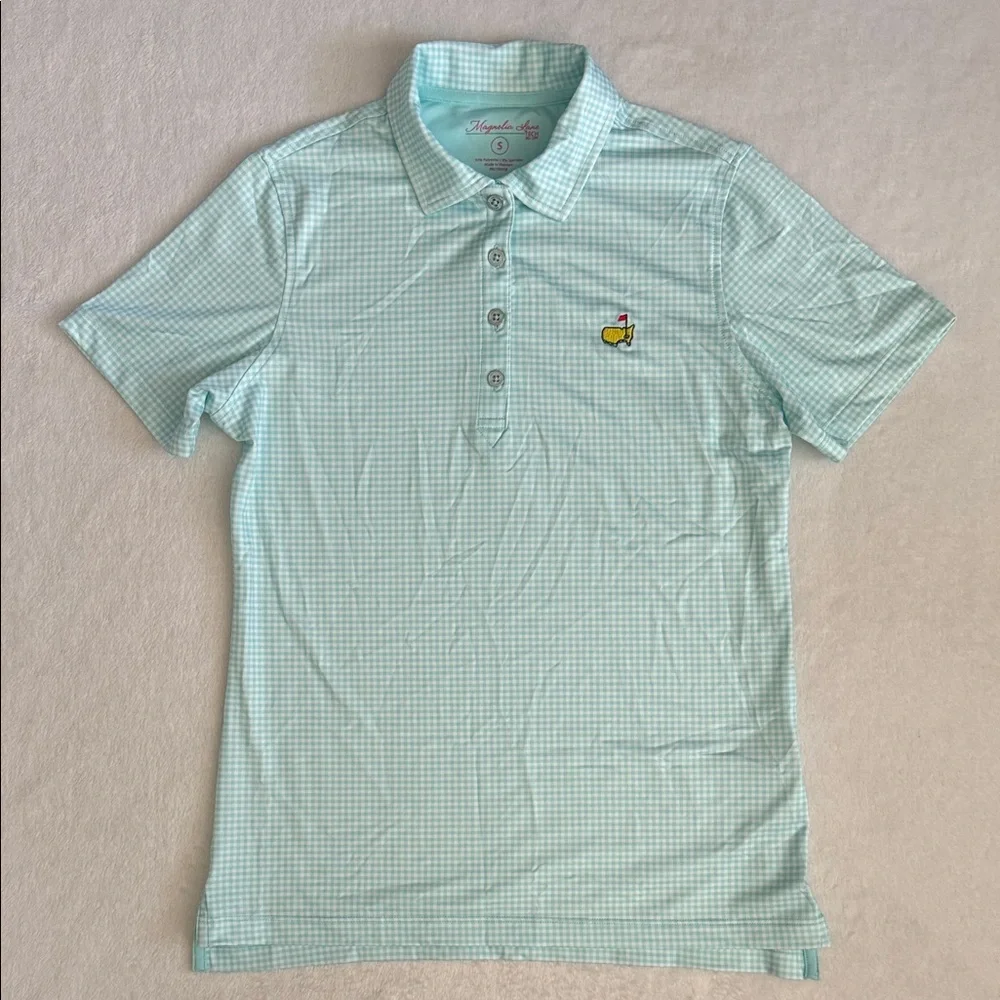 Magnolia Lane | 2016 Masters Tech Performance Golf Polo 50+ UPF Gingham Check S - Picture 3 of 15